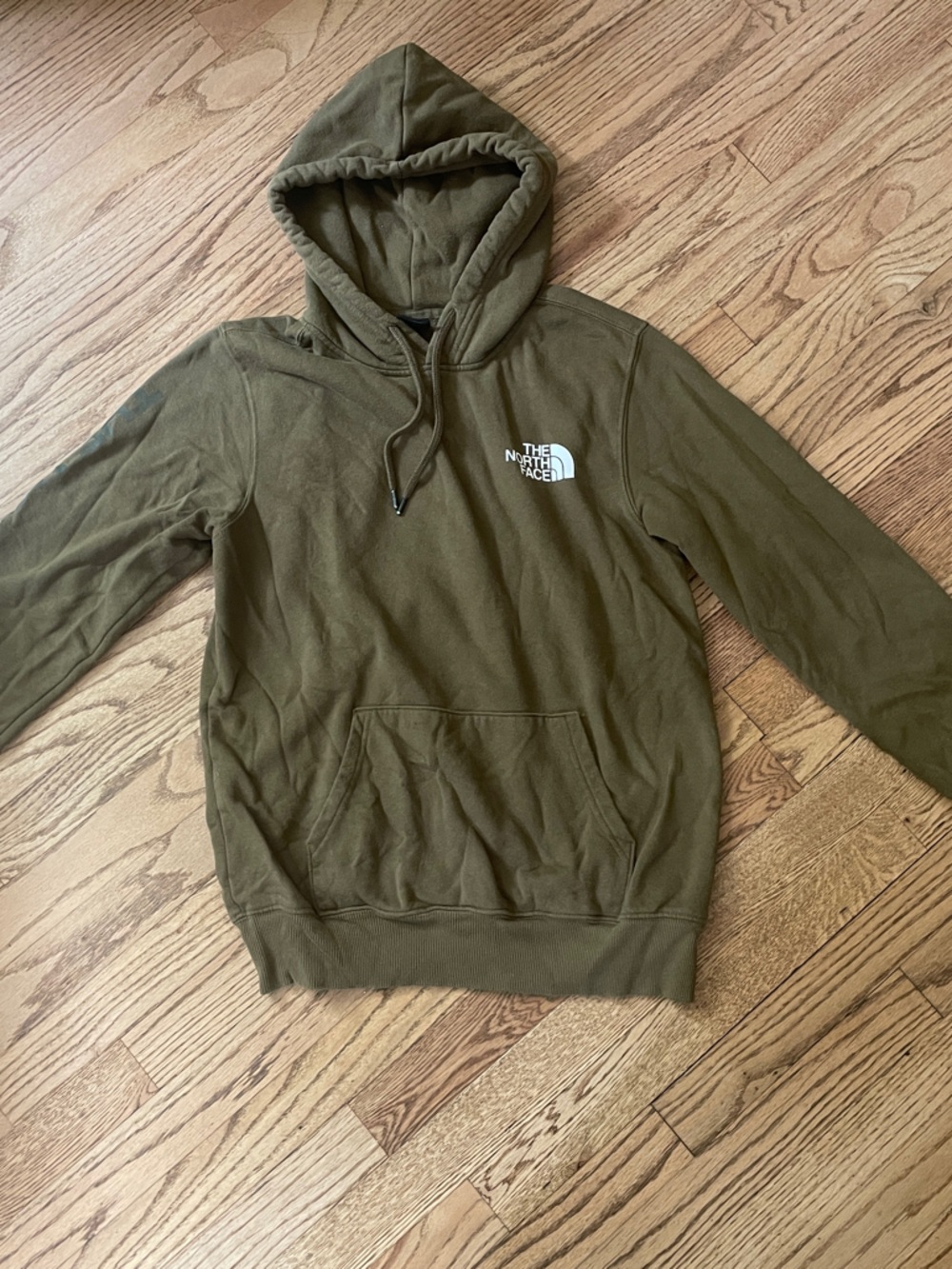 The North Face Olive Hoodie with White Logo